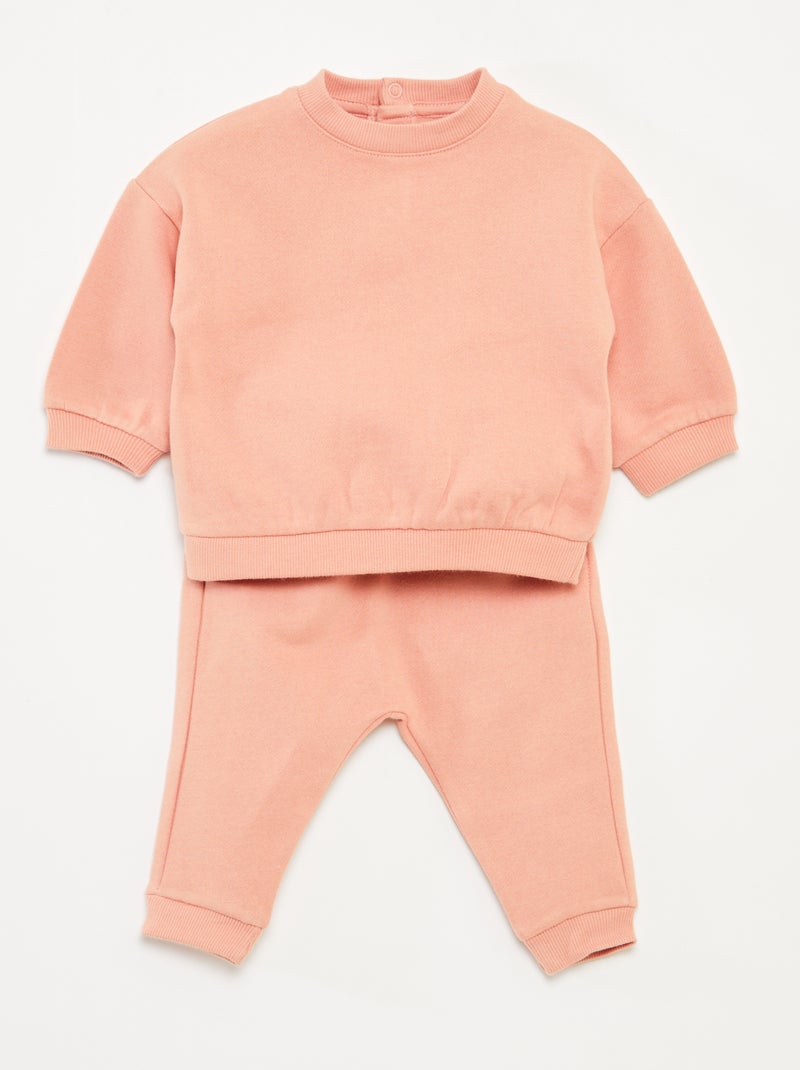 Ensemble en molleton sweat + pantalon - 2 pièces Rose - Kiabi
