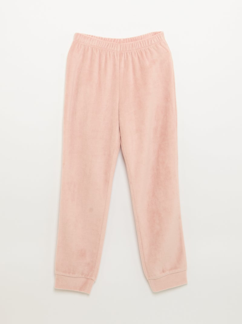 Ensemble en velours -  pyjama 2 pièces + masque de nuit Rose - Kiabi