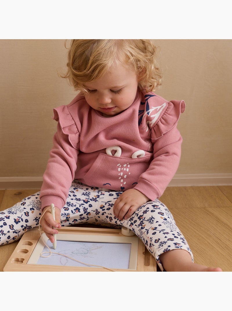 Ensemble enfant sweat et legging en molleton Céleste Rose - Kiabi