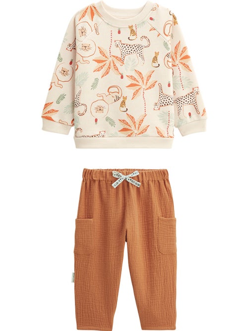 Ensemble enfant sweat et pantalon en gaze de coton Tango - Kiabi