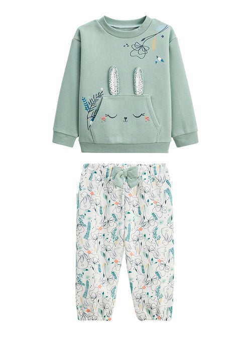 Ensemble enfant sweat et pantalon en molleton Misscerise - Kiabi Ensemble enfant sweat et pantalon en molleton Misscerise - Kiabi