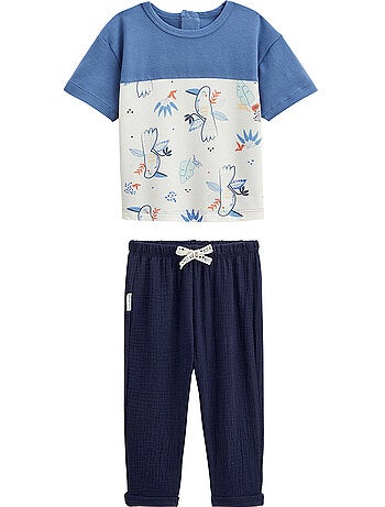 Ensemble enfant t-shirt et pantalon en gaze de coton mexico