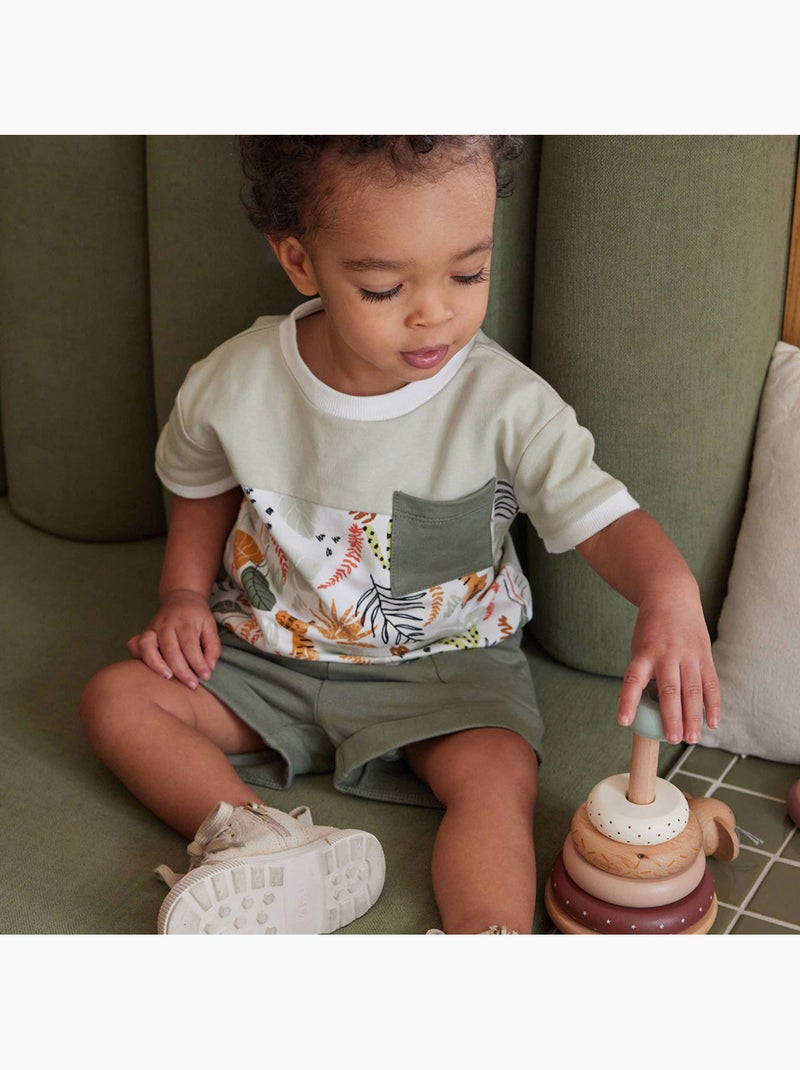 Ensemble enfant t-shirt et short dumbea Kaki - Kiabi