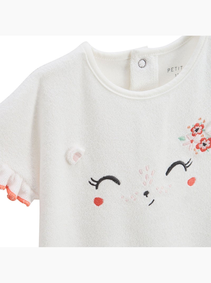 Ensemble enfant t-shirt et short en éponge Saona Rose - Kiabi
