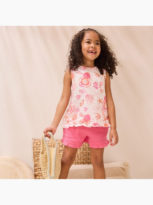 Ensemble enfant t-shirt et short en gaze de coton Bahamas - Kiabi Ensemble enfant t-shirt et short en gaze de coton Bahamas - Kiabi