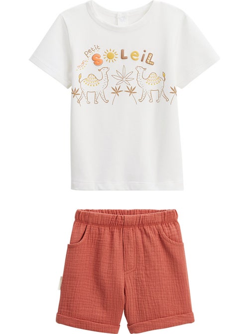 Ensemble enfant t-shirt et short en gaze de coton Liwa - Kiabi