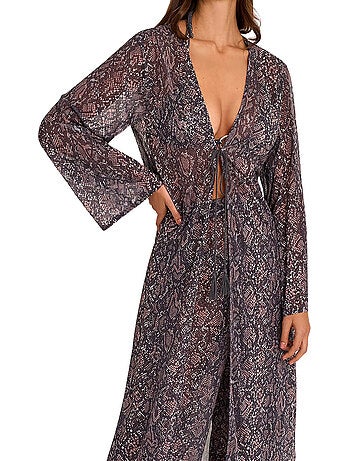 Ensemble estival pantalon kimono long indigo