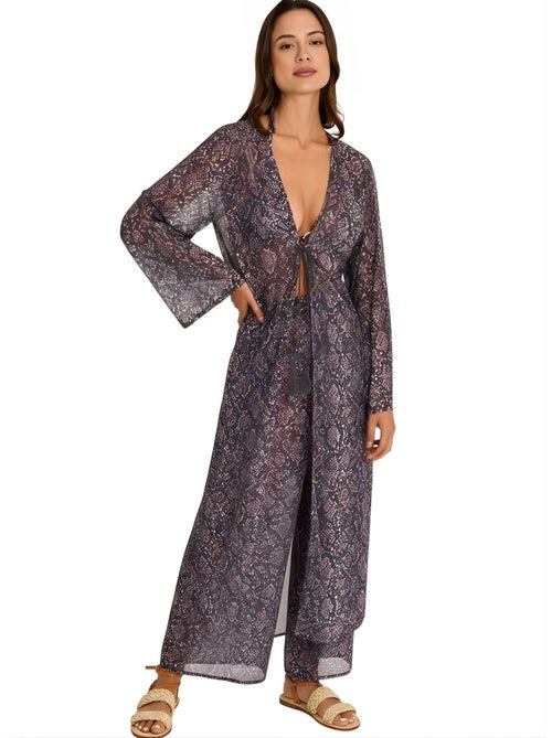 Ensemble estival pantalon kimono long indigo - Kiabi Ensemble estival pantalon kimono long indigo - Kiabi