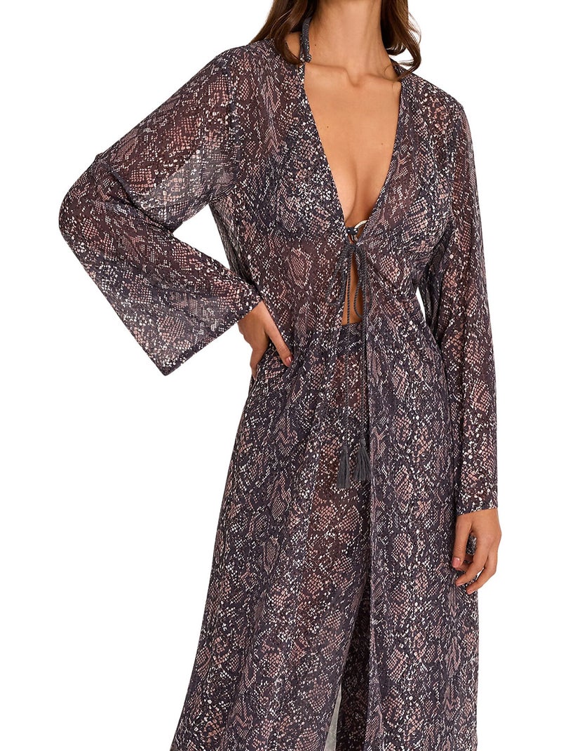 Ensemble estival pantalon kimono long indigo Noir - Kiabi