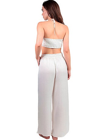 Ensemble estival satin top et pantalon satinee beach