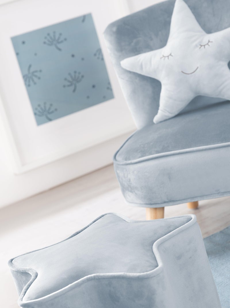 Ensemble fauteuil + pouf + coussin étoile 'Lil Sofa' ROBA Bleu clair - Kiabi