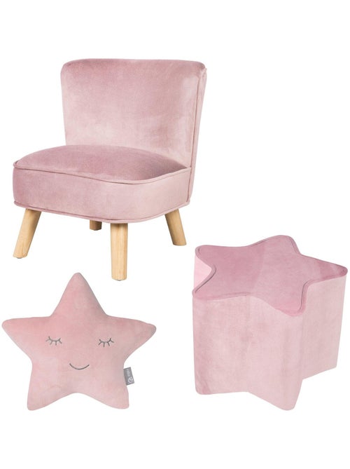 Ensemble fauteuil + pouf + coussin étoile 'Lil Sofa' ROBA - Kiabi