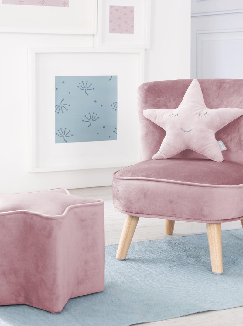 Ensemble fauteuil + pouf + coussin étoile 'Lil Sofa' ROBA Rose clair - Kiabi