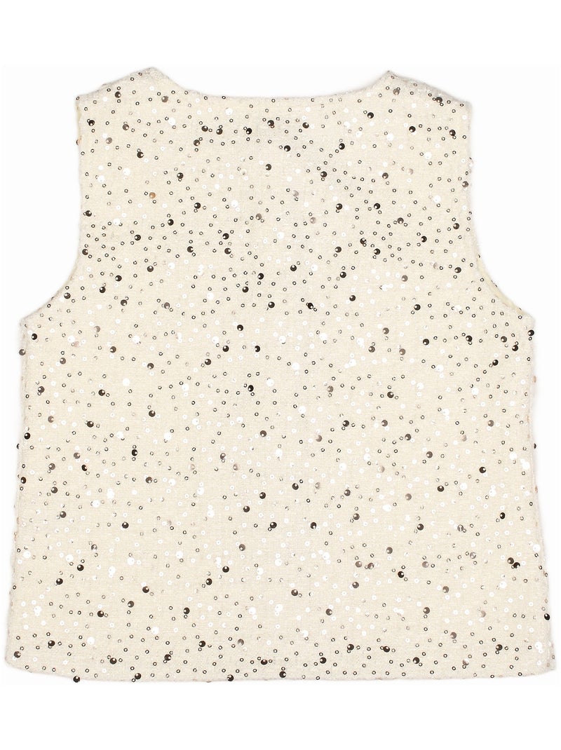 Ensemble fille chic ornée de paillettes - Kids Star Crème - Kiabi