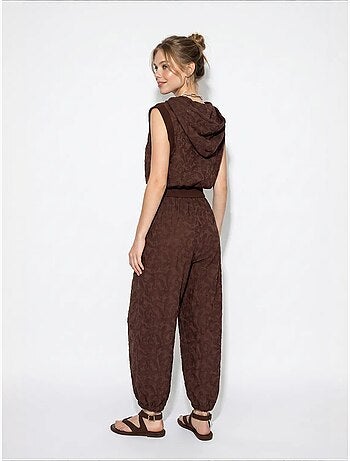 Ensemble gilet à capuche et pantalon large à motif lucci