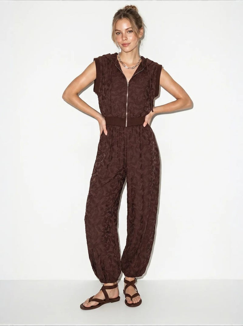 Ensemble gilet à capuche et pantalon large à motif lucci Marron foncé - Kiabi