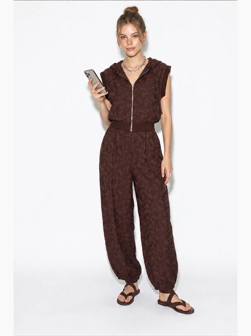 Ensemble gilet à capuche et pantalon large à motif lucci Marron foncé - Kiabi