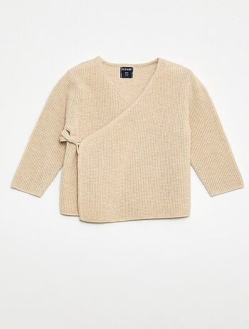 Ensemble gilet cache cœur + legging en maille - 2 pièces