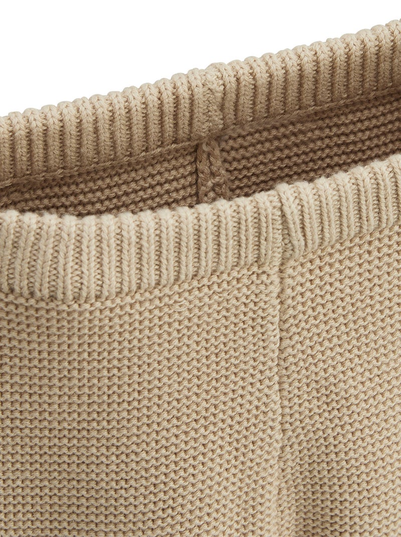Ensemble gilet et pantalon avec pieds b?b? en tricot Hello Baby Beige sable - Kiabi