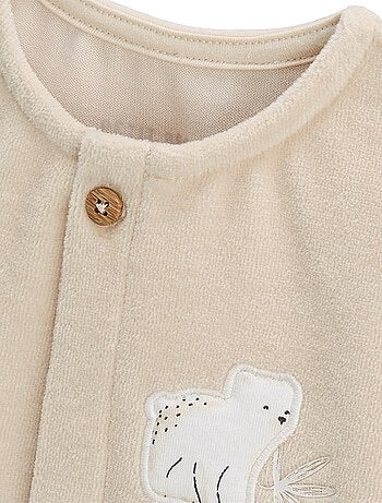 Ensemble gilet et pantalon bébé en velours câlins