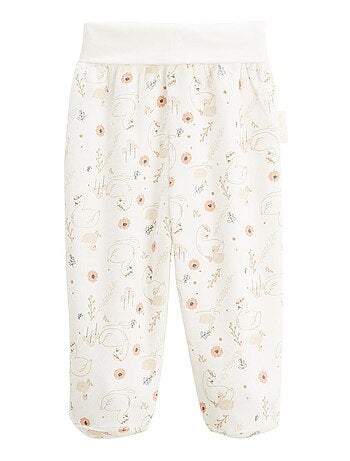 Ensemble gilet et pantalon bébé en velours perle
