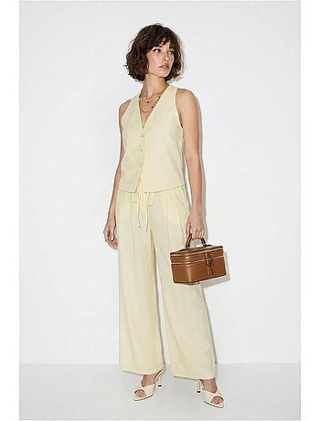 Ensemble gilet et pantalon large en coton lucci