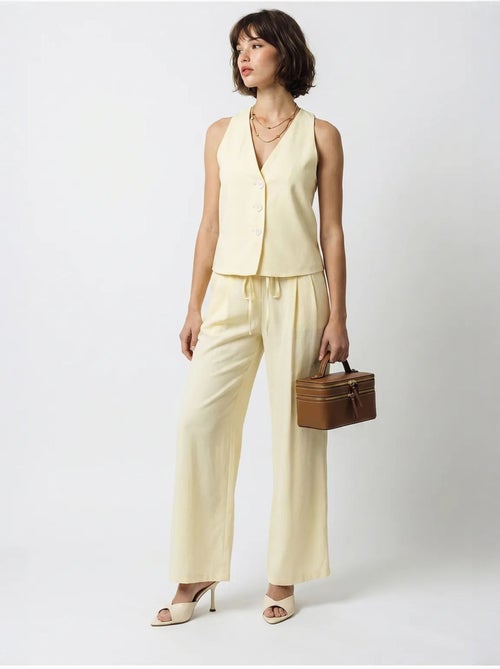 Ensemble gilet et pantalon large en coton lucci - Kiabi