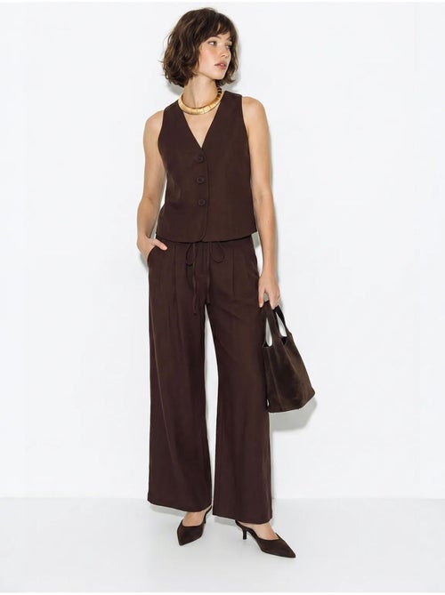 Ensemble gilet et pantalon large en coton lucci - Kiabi