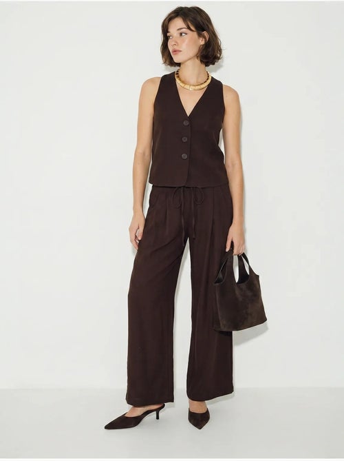 Ensemble gilet et pantalon large en coton lucci - Kiabi