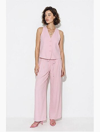 Ensemble gilet et pantalon large en coton lucci