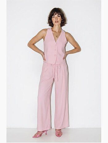 Ensemble gilet et pantalon large en coton lucci