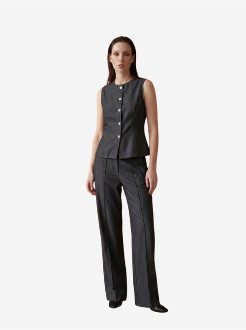 Ensemble gilet et pantalon large en popeline de coton my fashion - Kiabi