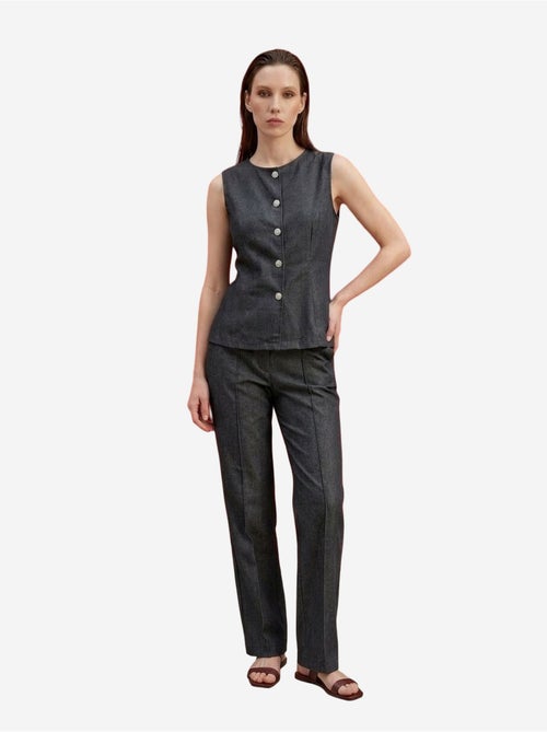 Ensemble gilet et pantalon large en popeline de coton my fashion - Kiabi