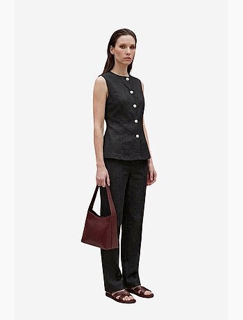 Ensemble gilet et pantalon large en popeline de coton my fashion