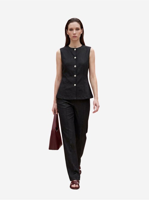 Ensemble gilet et pantalon large en popeline de coton my fashion - Kiabi
