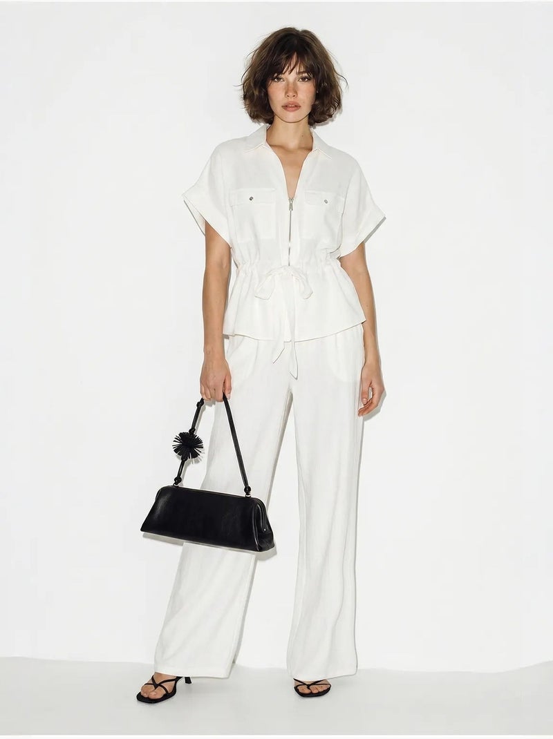 Ensemble gilet et pantalon large lucci Blanc - Kiabi