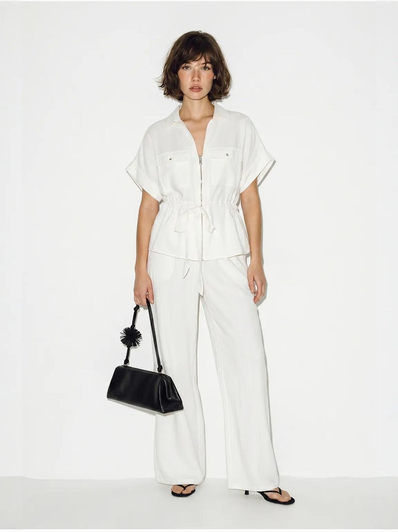 Ensemble gilet et pantalon large lucci Blanc - Kiabi
