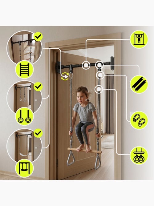 Ensemble gymnastique 5-en-1 hypermotion - aire de jeux intérieur & jardin 100kg - Kiabi