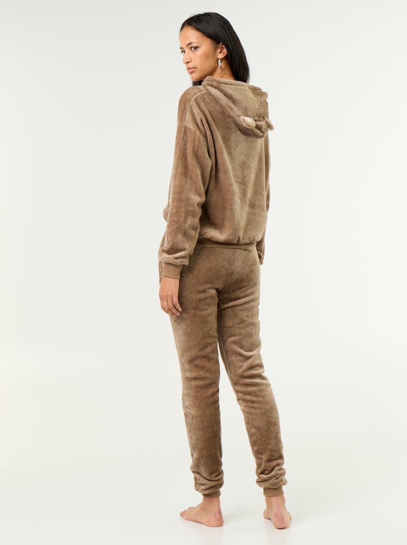 Ensemble homewear 2 pièces - Sweat + pantalon Beige - Kiabi