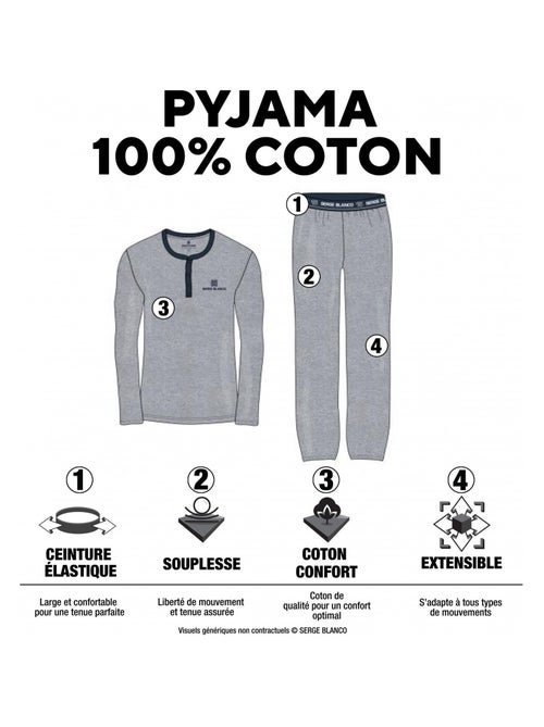 Ensemble homme pyjama court t-shirt col rond bicolore serge blanco - Kiabi Ensemble homme pyjama court t-shirt col rond bicolore serge blanco - Kiabi