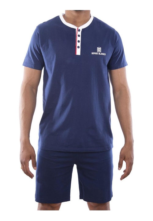 Ensemble homme pyjama court t-shirt col tunisien vintage serge blanco - Kiabi Ensemble homme pyjama court t-shirt col tunisien vintage serge blanco - Kiabi