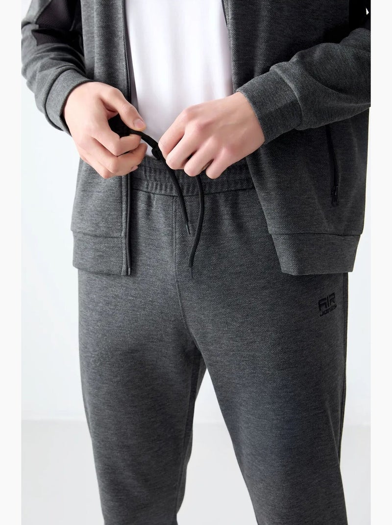 Ensemble homme sweat et pantalon à blocs de couleur tommy Gris Noir - Kiabi