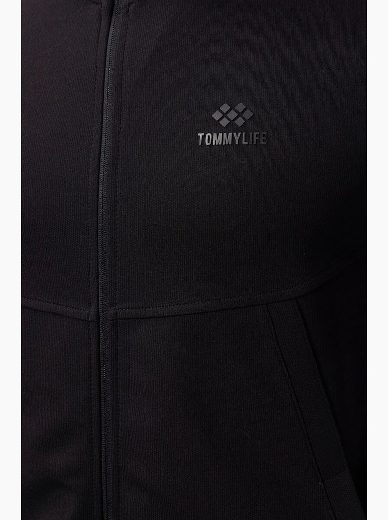 Ensemble homme sweat et pantalon à fermeture éclair tommy Noir - Kiabi
