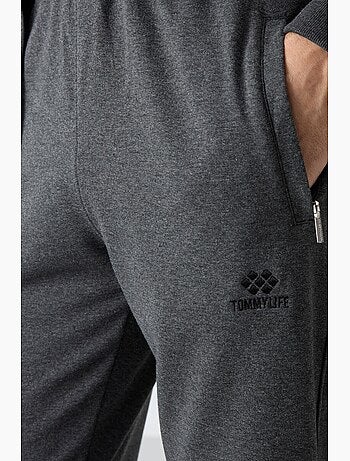 Ensemble homme sweat et pantalon coupe décontractée à col zippé tommy