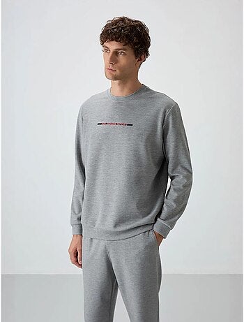 Ensemble homme sweat et pantalon en maille côtelée tommy