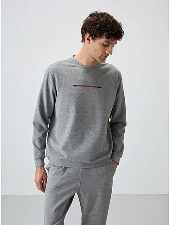 Ensemble homme sweat et pantalon en maille côtelée tommy