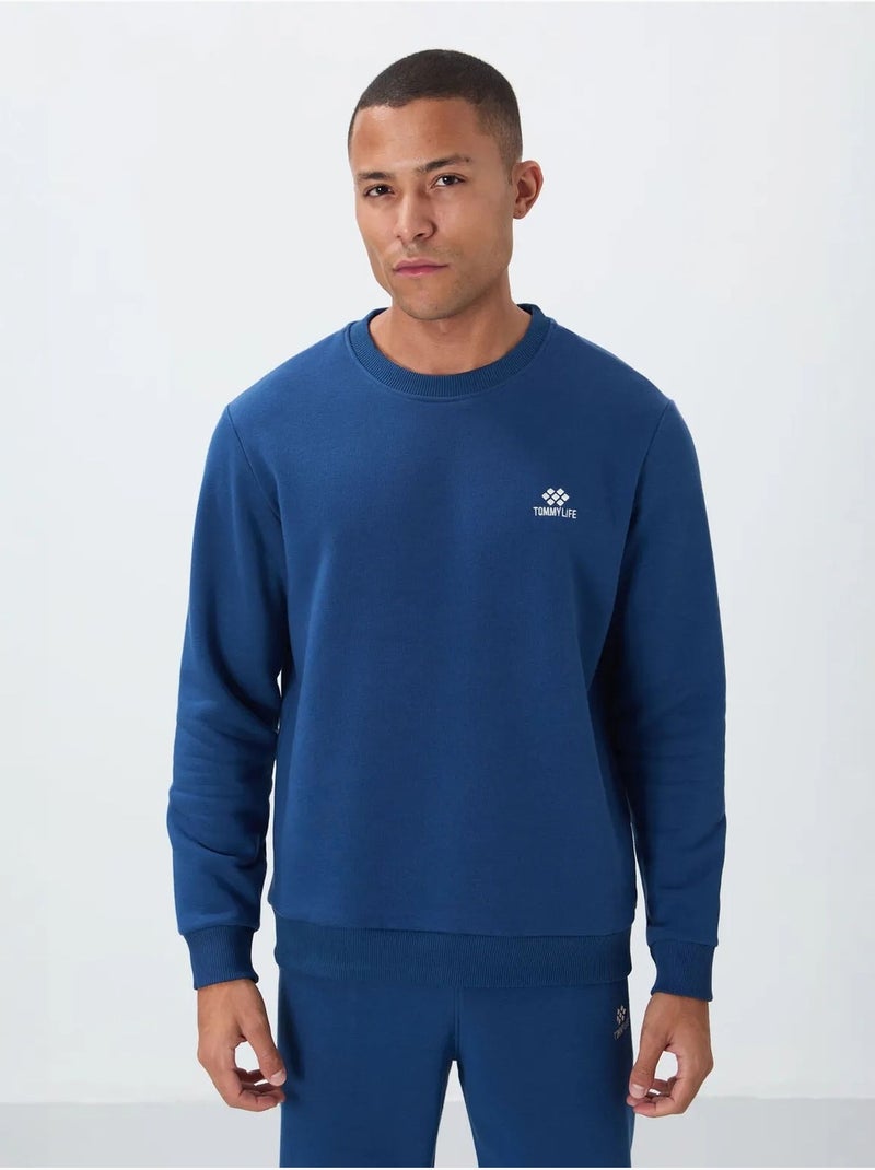 Ensemble homme sweat et pantalon en molleton tommy Bleu - Kiabi