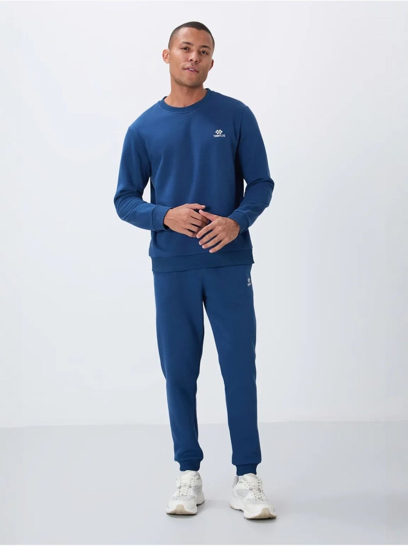 Ensemble homme sweat et pantalon en molleton tommy Bleu - Kiabi