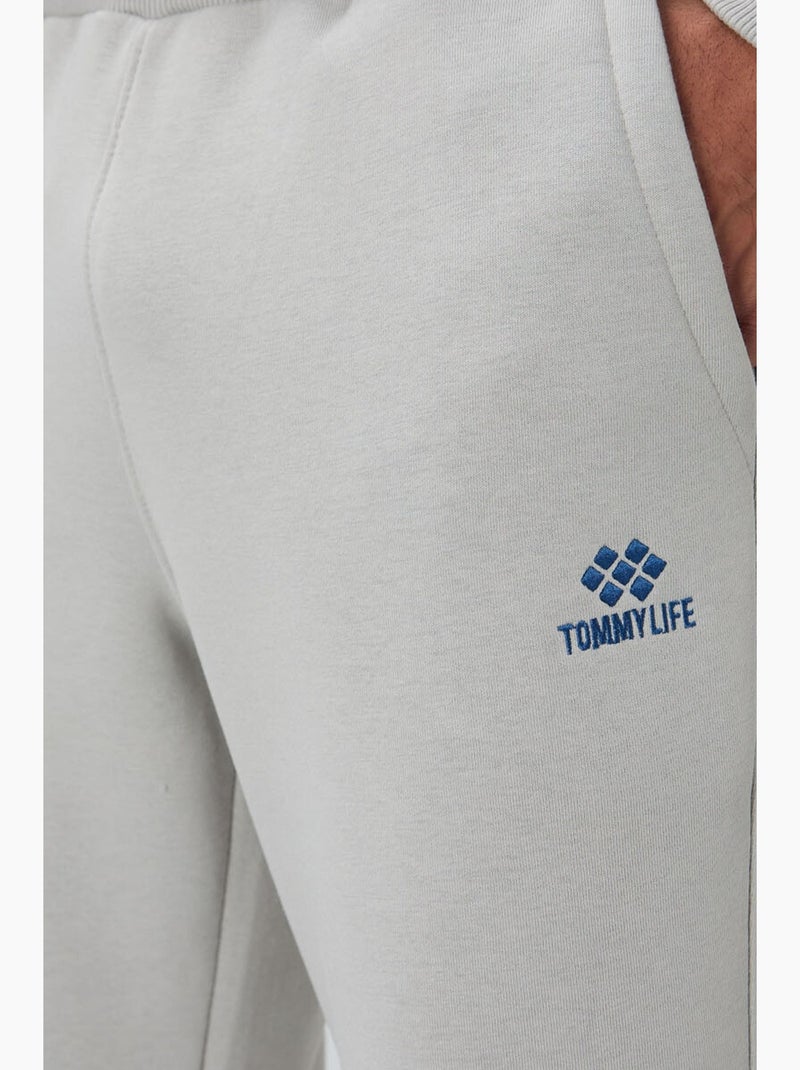 Ensemble homme sweat et pantalon en molleton tommy Gris clair - Kiabi