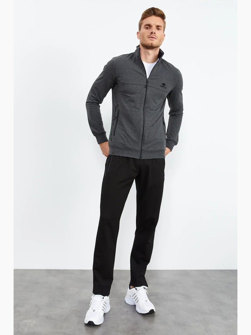 Ensemble homme sweat et pantalon zippés tommy Gris Noir - Kiabi
